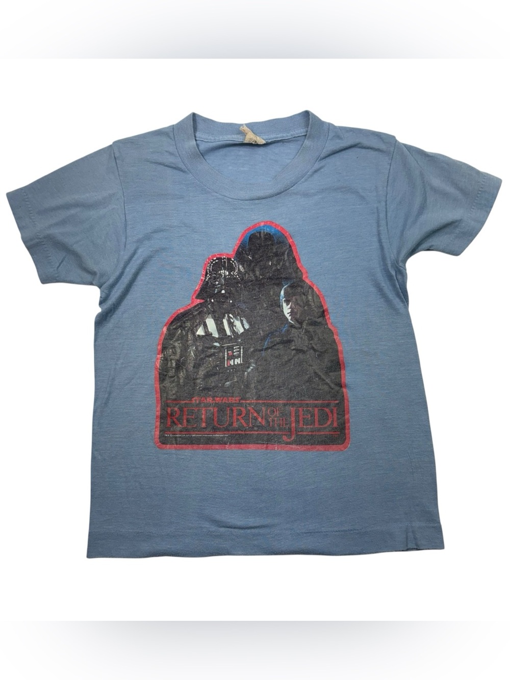 Vintage 1983 Star Wars Return Of the Jedi Blue Single Stitch Screen Stars Shirt
